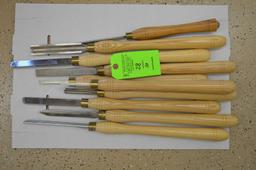 Lot: (10) Wood Turning Chisels