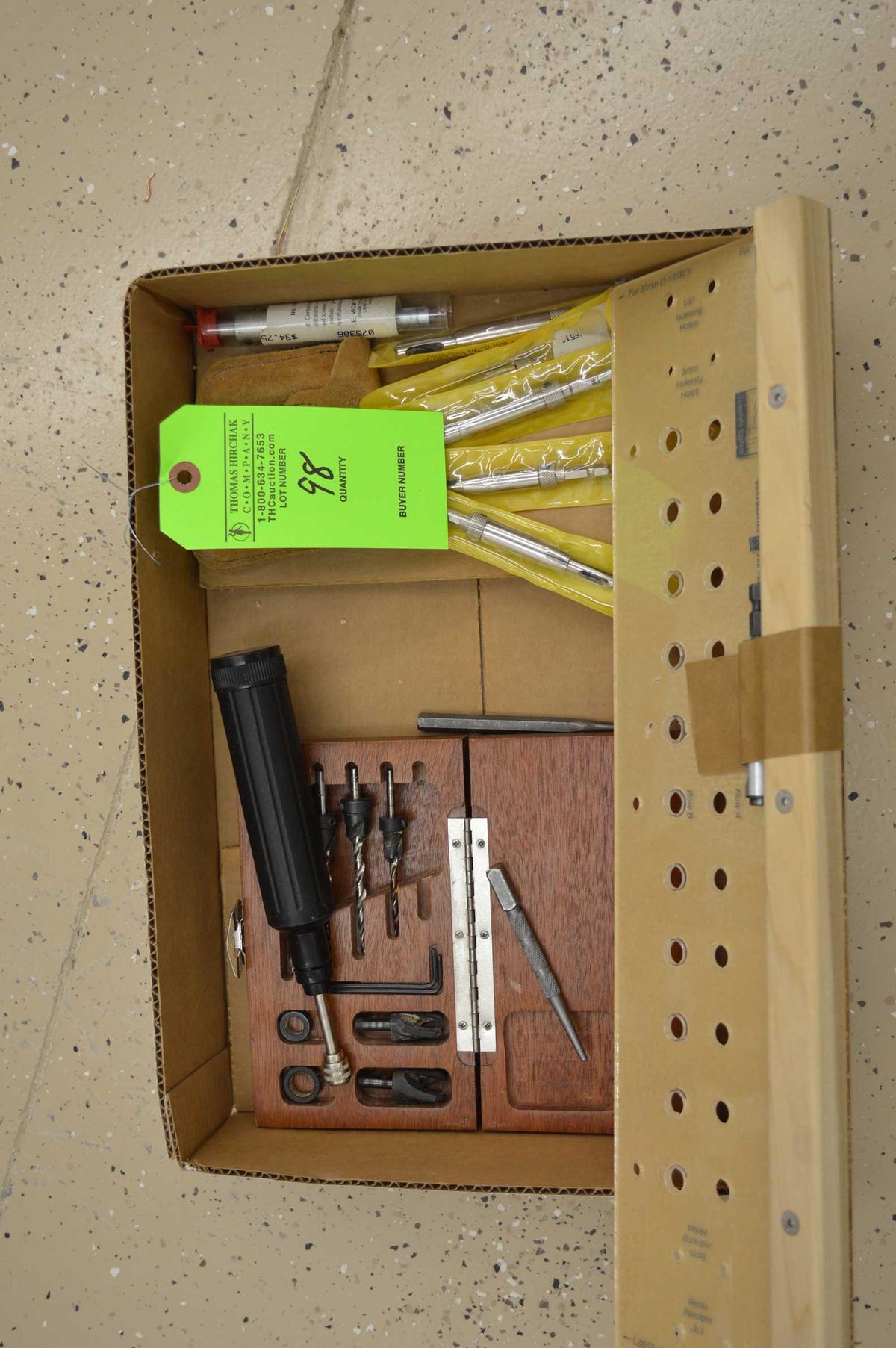 Lot: Counter Sink Set, Centering Drills & Jig