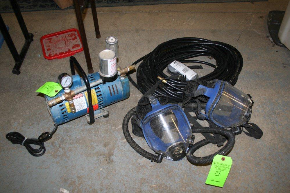 Lot: Respirators & Air Pump