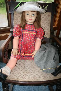 Antique Rocker & Plastic Doll