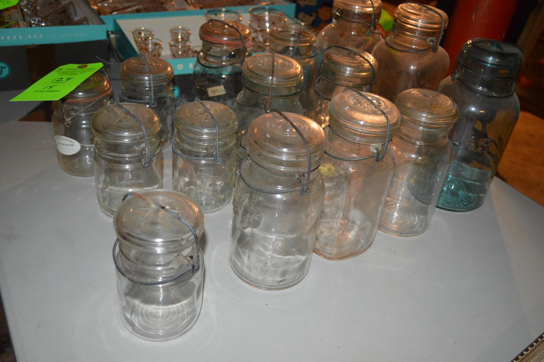 Lot: (15) Bail-Top Ball & Atlas Canning Jars