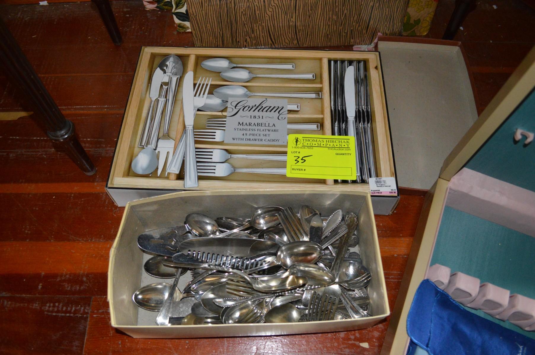 Lot: SS Flatware & Silver Plate Set