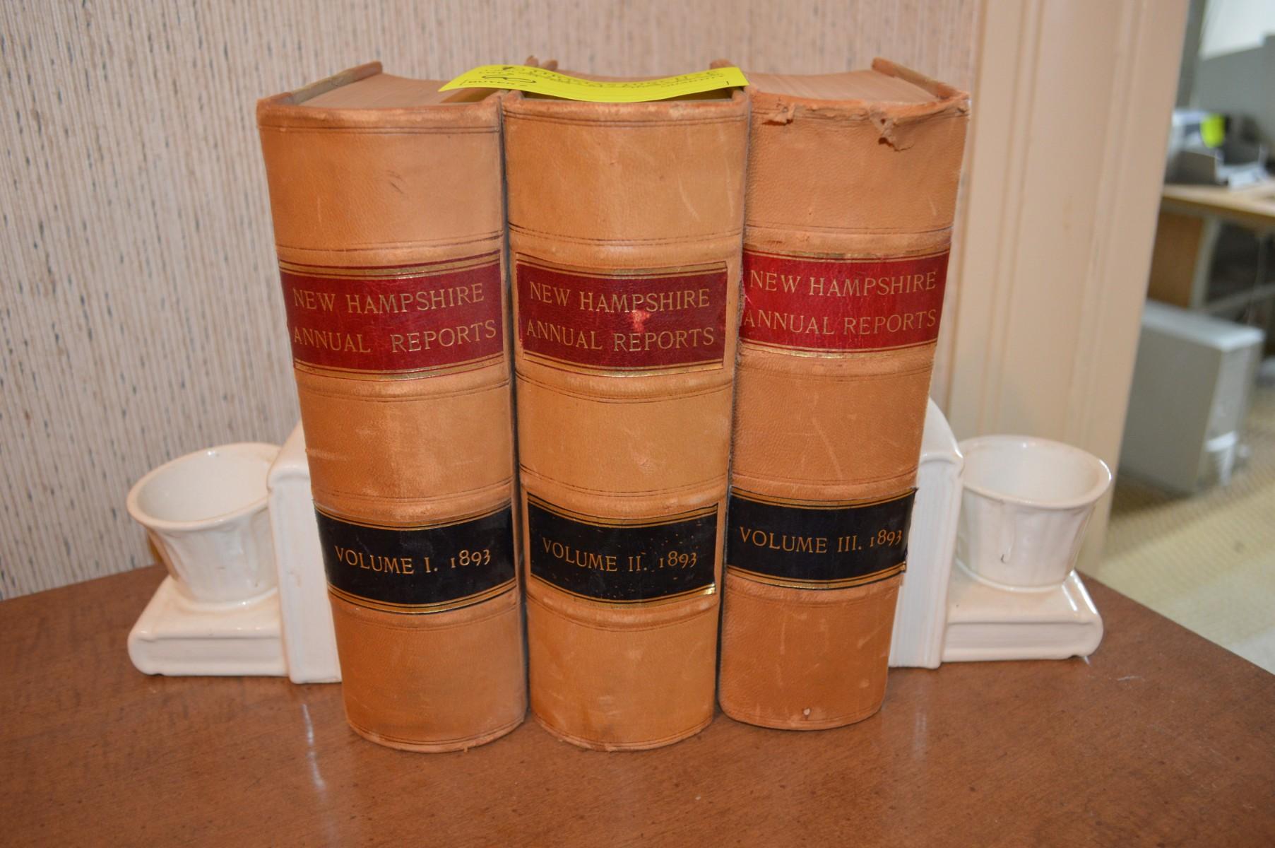 1893 3-Volume Set Leatherbound NH Reports