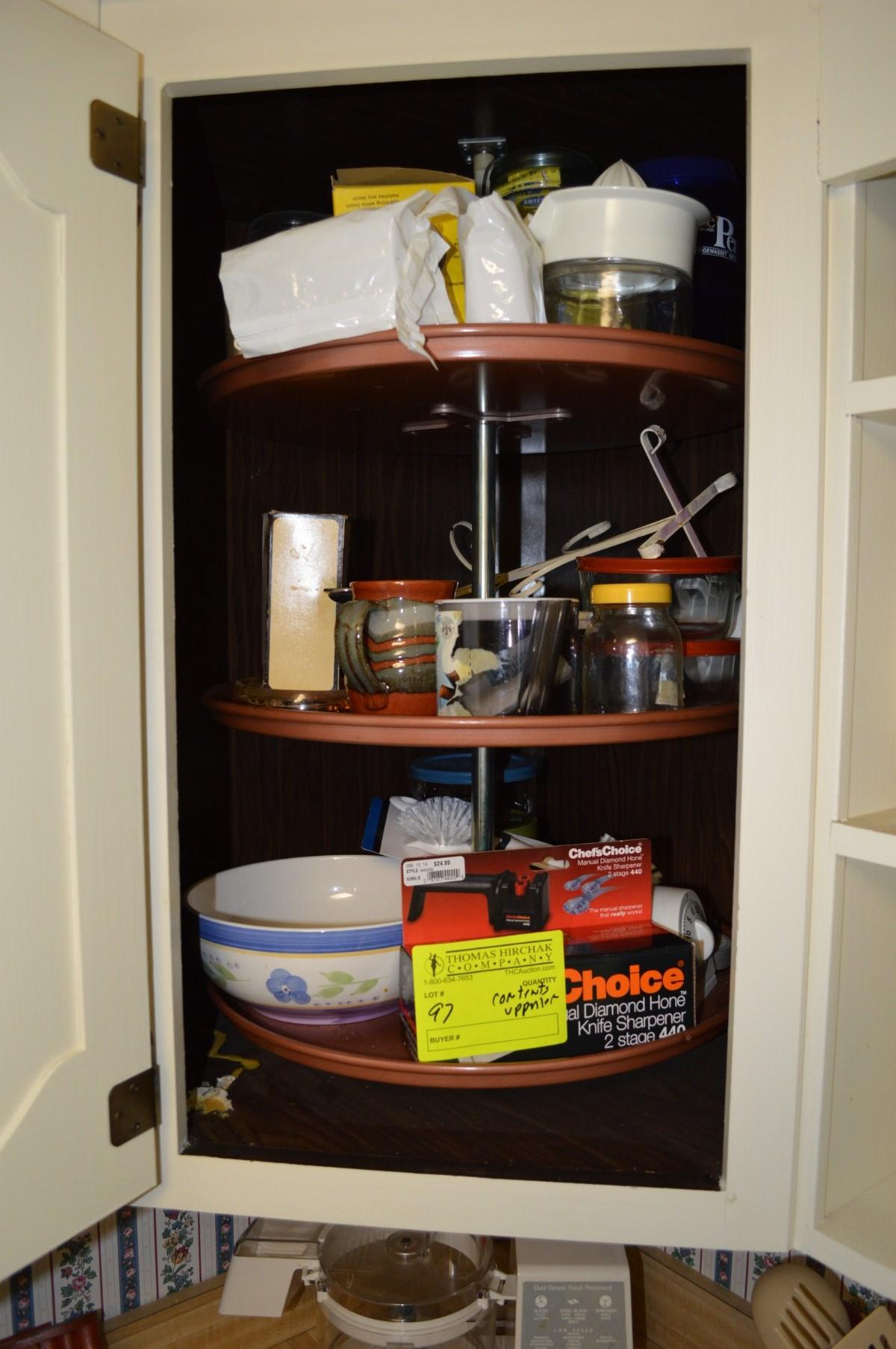 Lot: Upper Kitchen Cabinet Contents