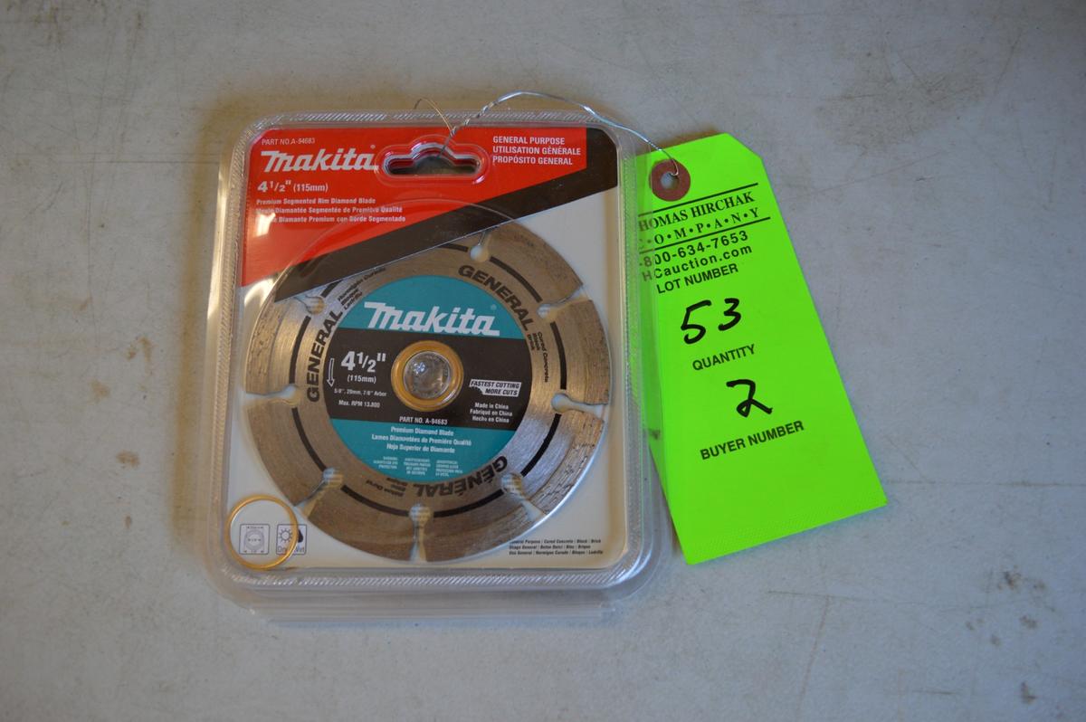 (2) Makita 4-1/2" Diamond Saw Blades