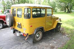 1975 Toyota FJ40 Land Cruiser; vin FJ40191868; 45700 miles; 4 spd.