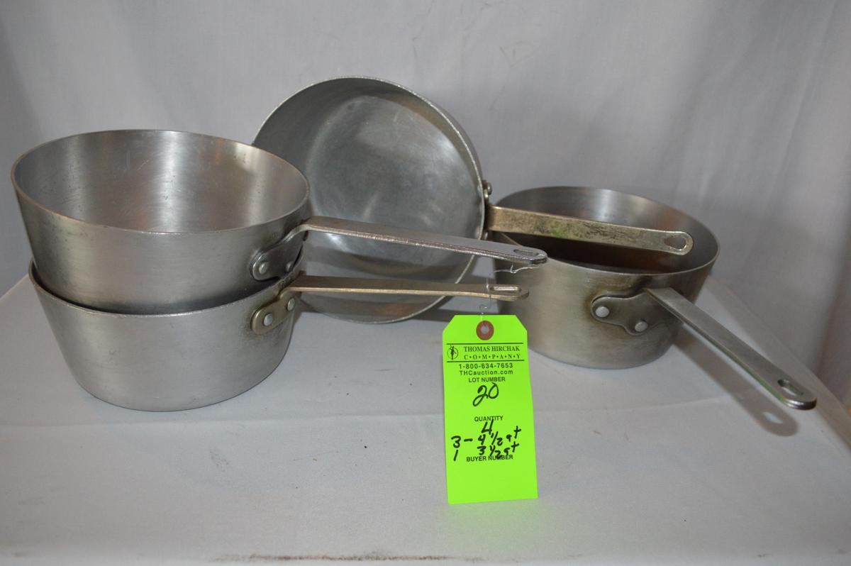 (4) Aluminum Sauce Pans