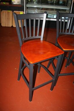 (5) Hardwood & Steel Bar Stools