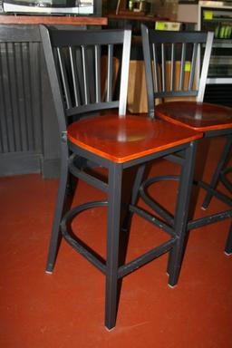 (5) Hardwood & Steel Bar Stools