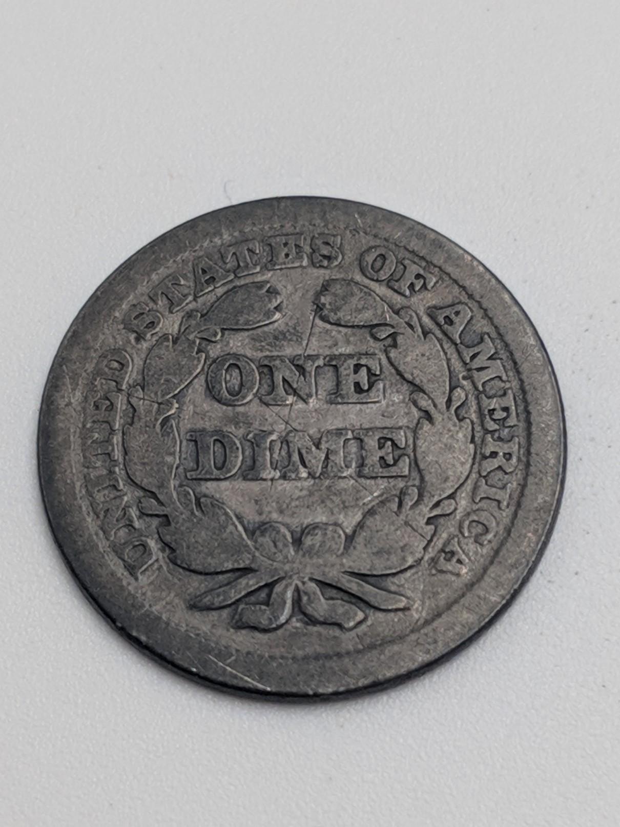 1853 Liberty Seated 10¢