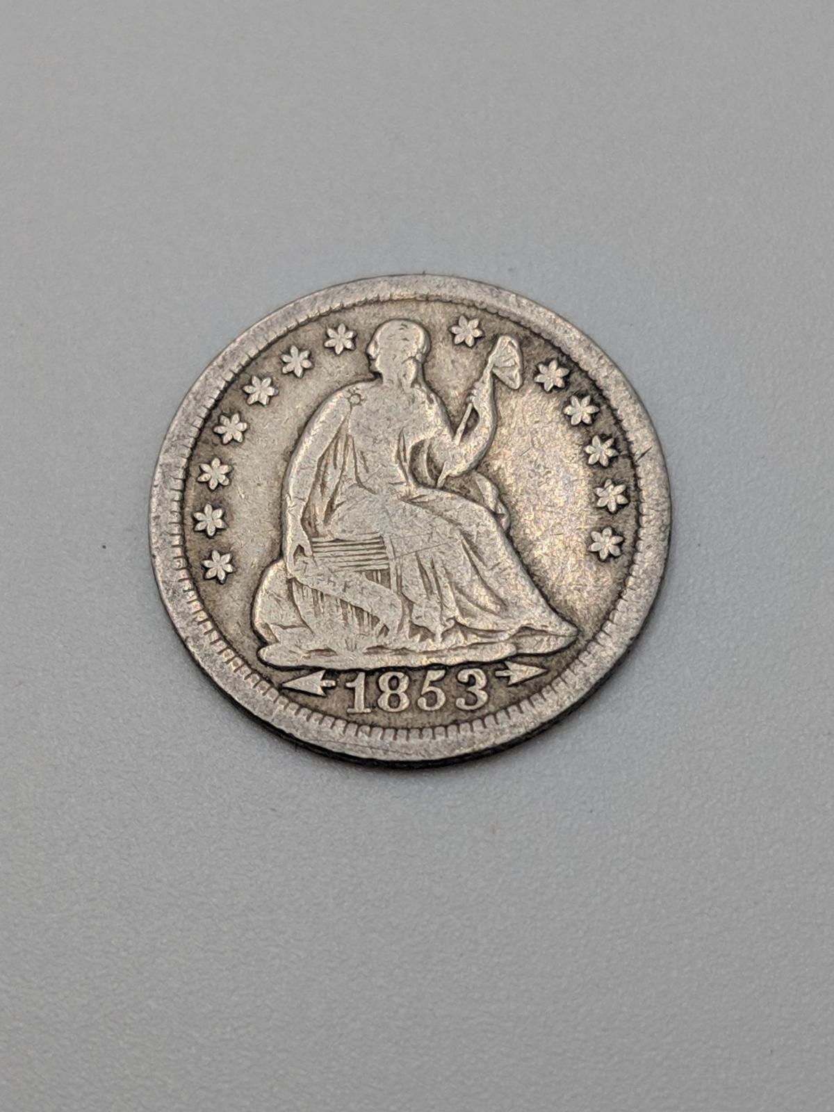 1853 Liberty Seated 5¢