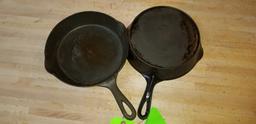 (2) Griswold Cast Iron Erie # 7 Skillets