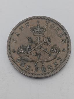 (1) 1857 Canadian 1¢