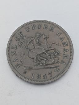 (1) 1857 Canadian 1¢