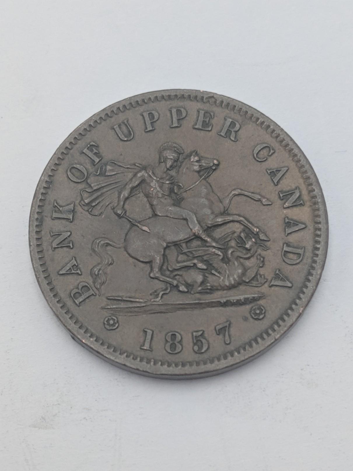 (1) 1857 Canadian 1¢