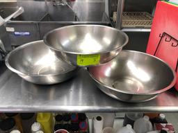 (3) 18" SS Mixing Bowls