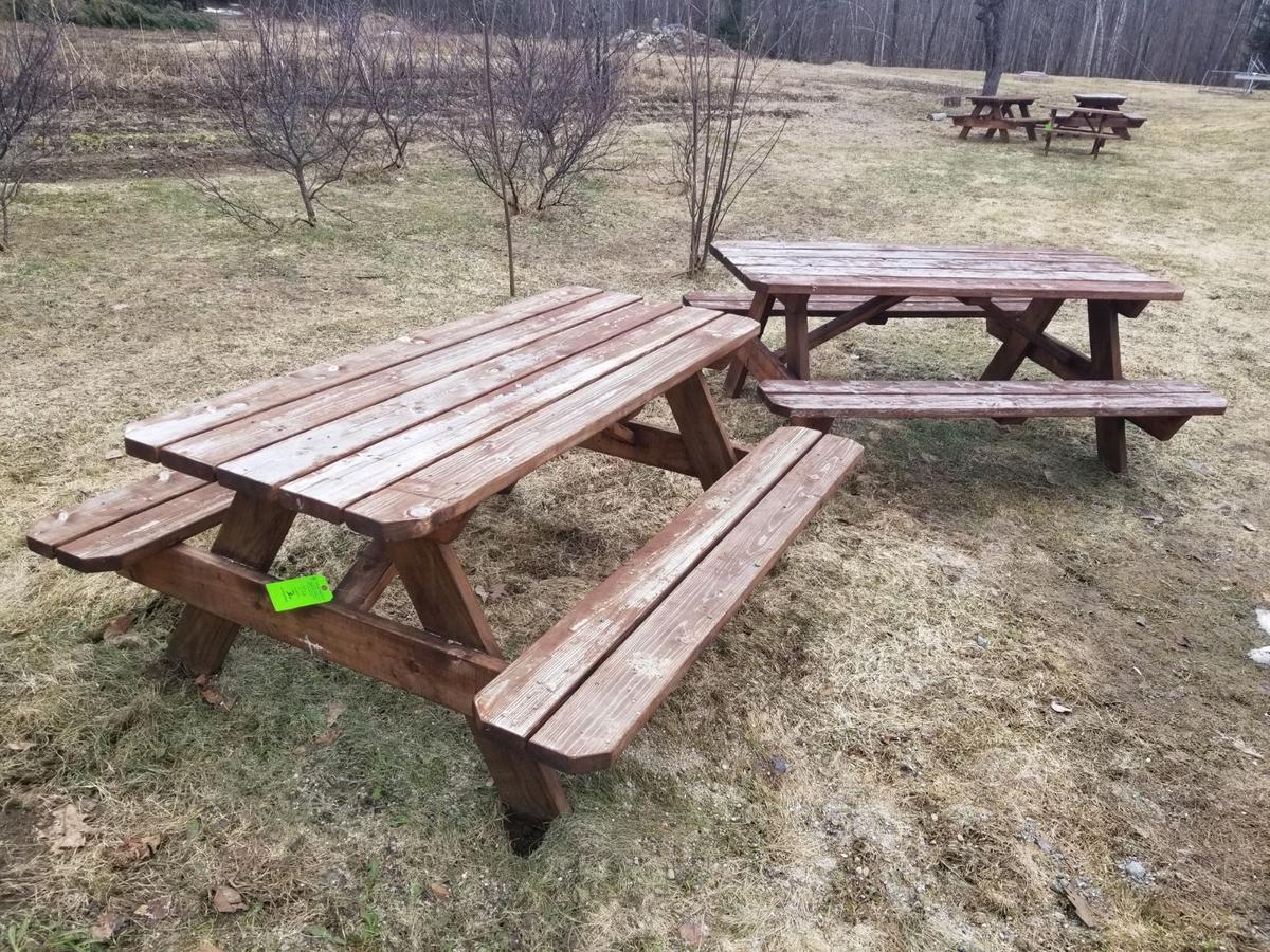 (2) Wood Picnic Tables