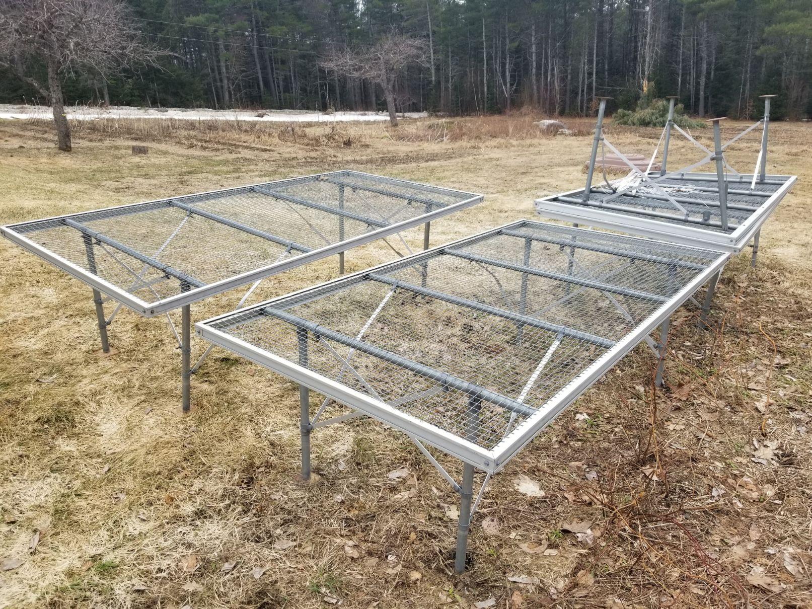 (4) Wire-Top Greenhouse Planting Tables