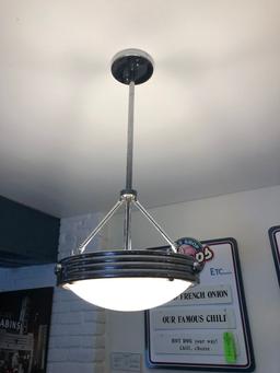 (3) Retro Chrome Pendant Lights