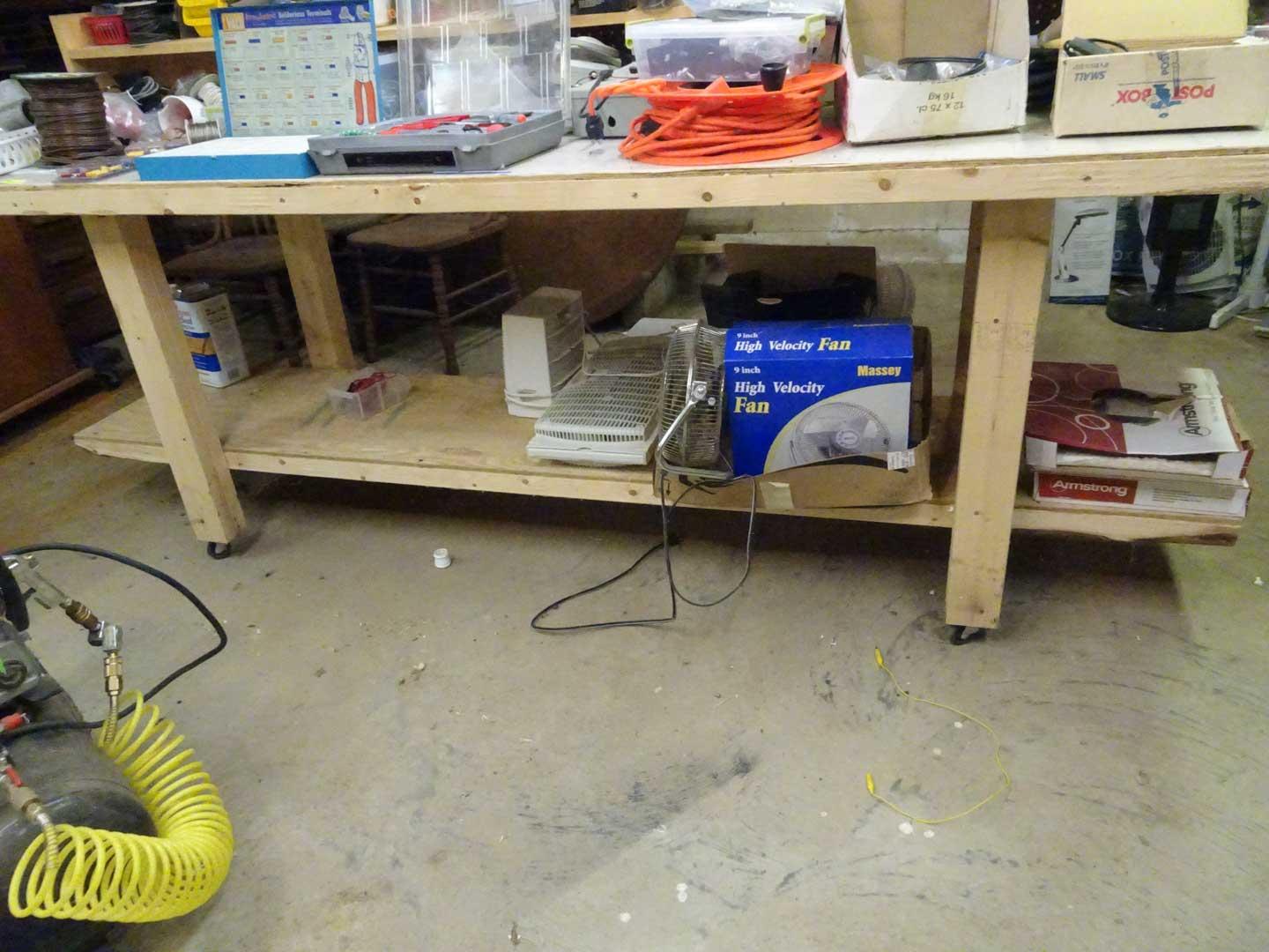 8' Roll around Work Bench with contents on top