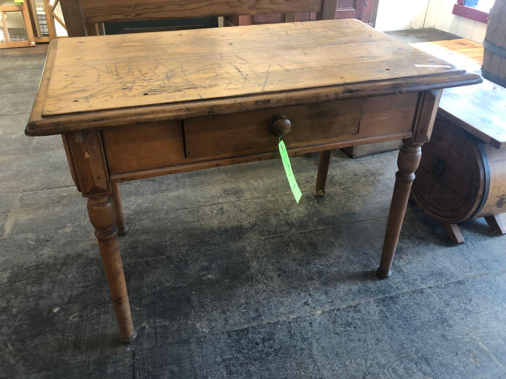 Circa 1880 Pine Table w/ (1) Drawer