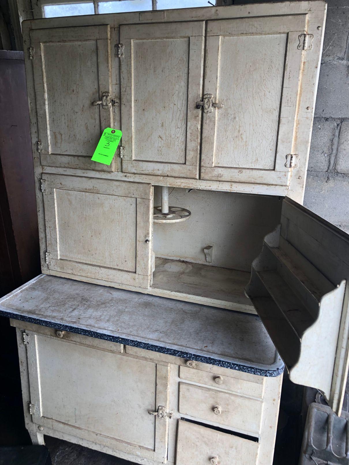 Antique Painted Hoosier Style Kitchen Cabinet