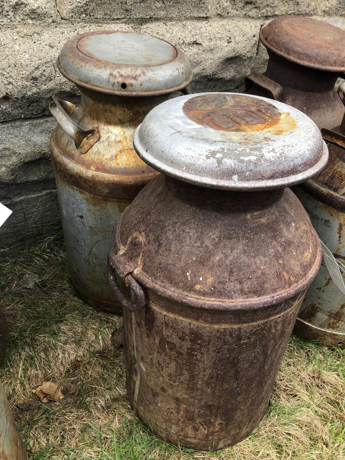 (2) Antique Milk Cans