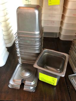 (12) 1/6 Size Steam Table Pans w/ (2) Lids