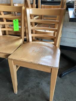 (9) Wood-Natural Ladder Back Side Chairs