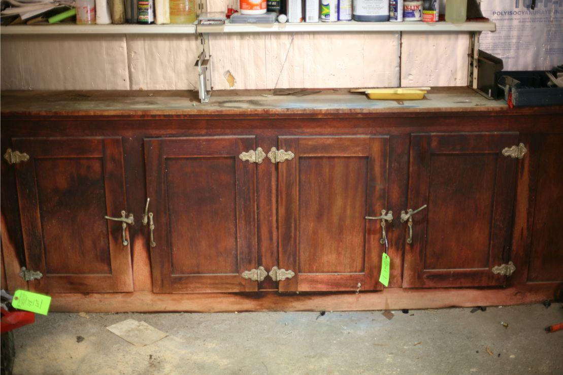 Antique 4-Door Drugstore Wall Cabinet