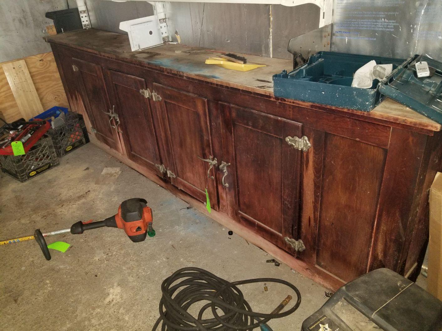 Antique 4-Door Drugstore Wall Cabinet