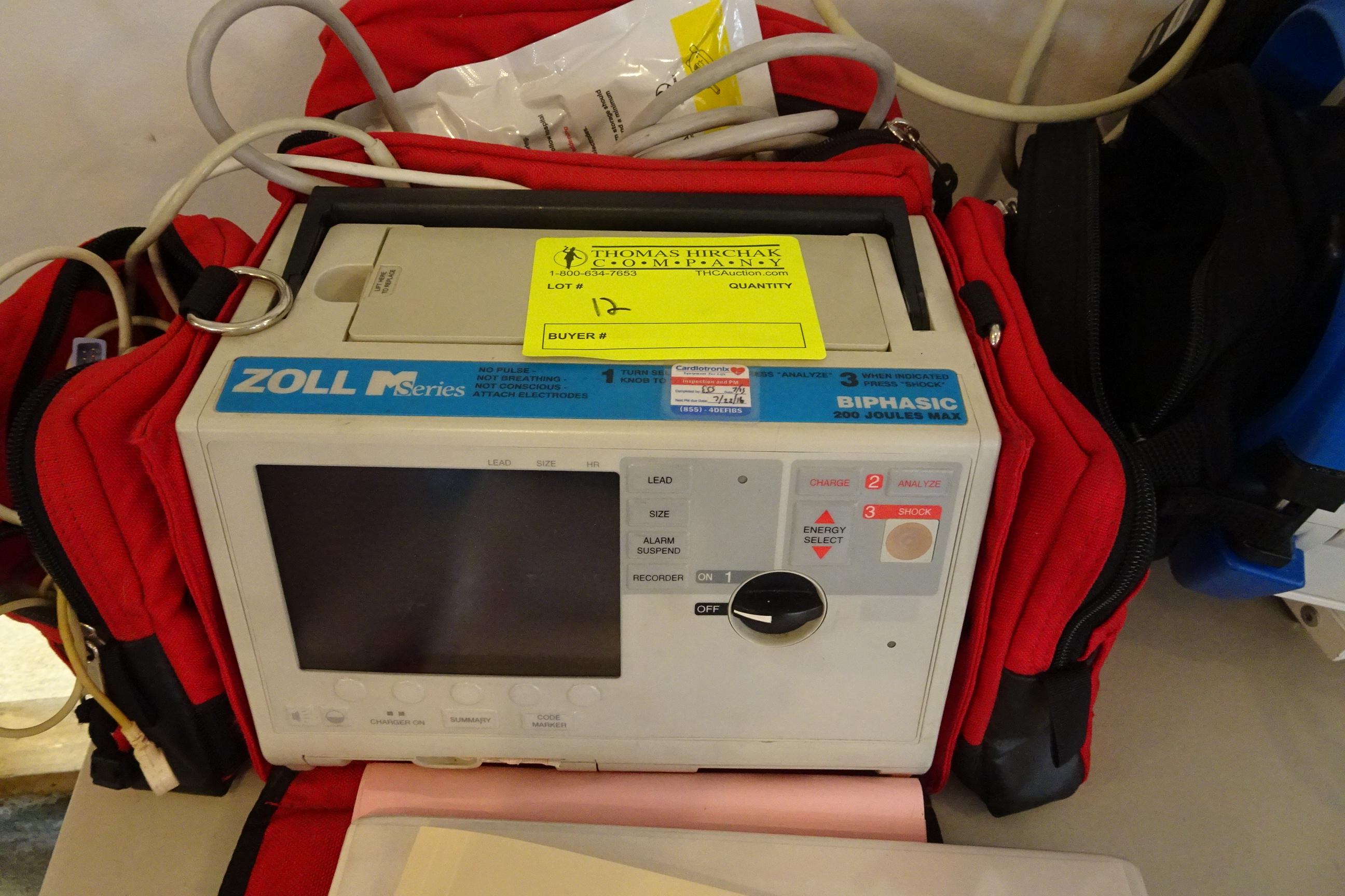 Zoll M Series Biphasic 200 Joules Max #TO1F23291 defibrillator
