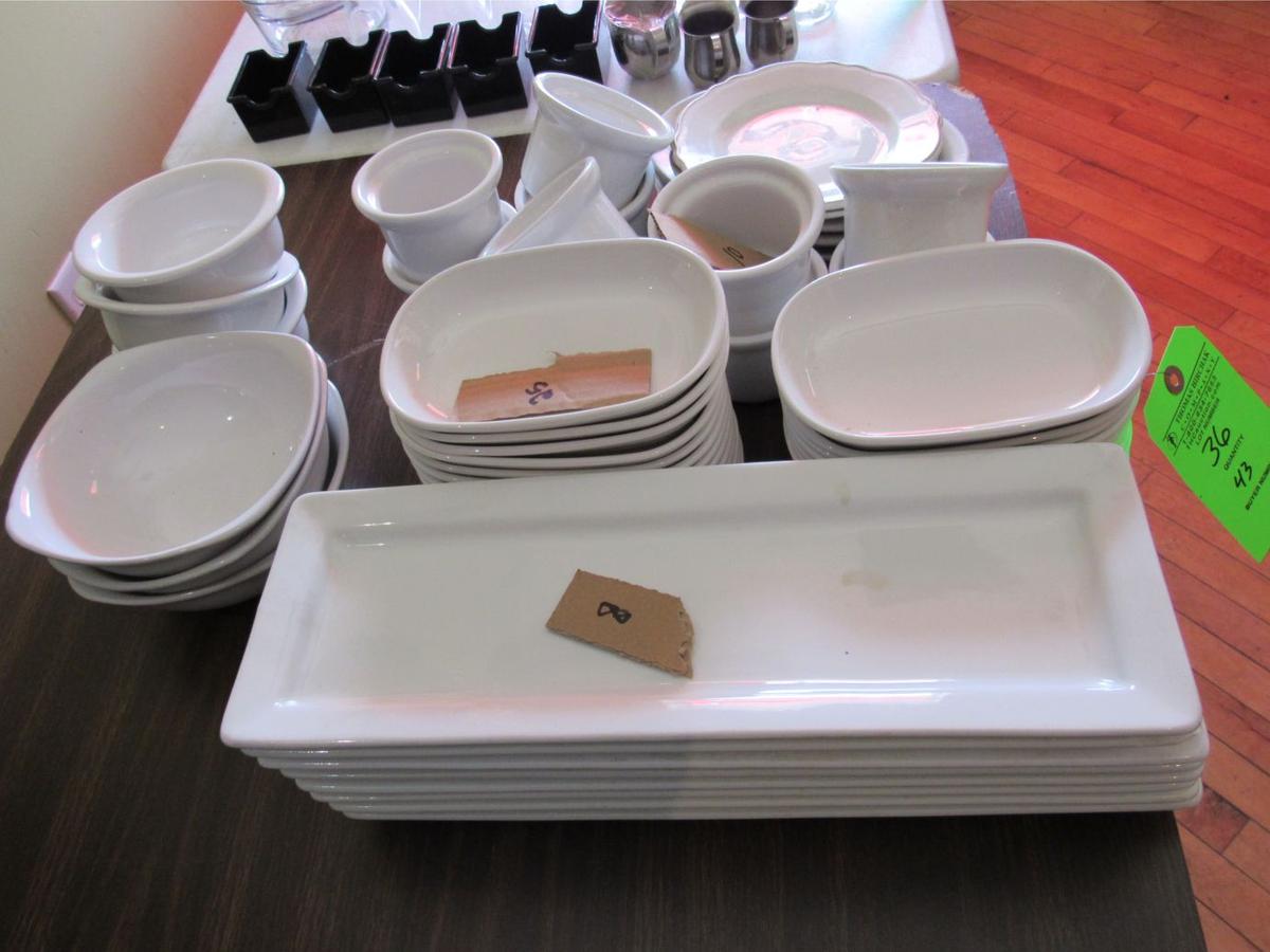 (43) Asst. White China Dinnerware