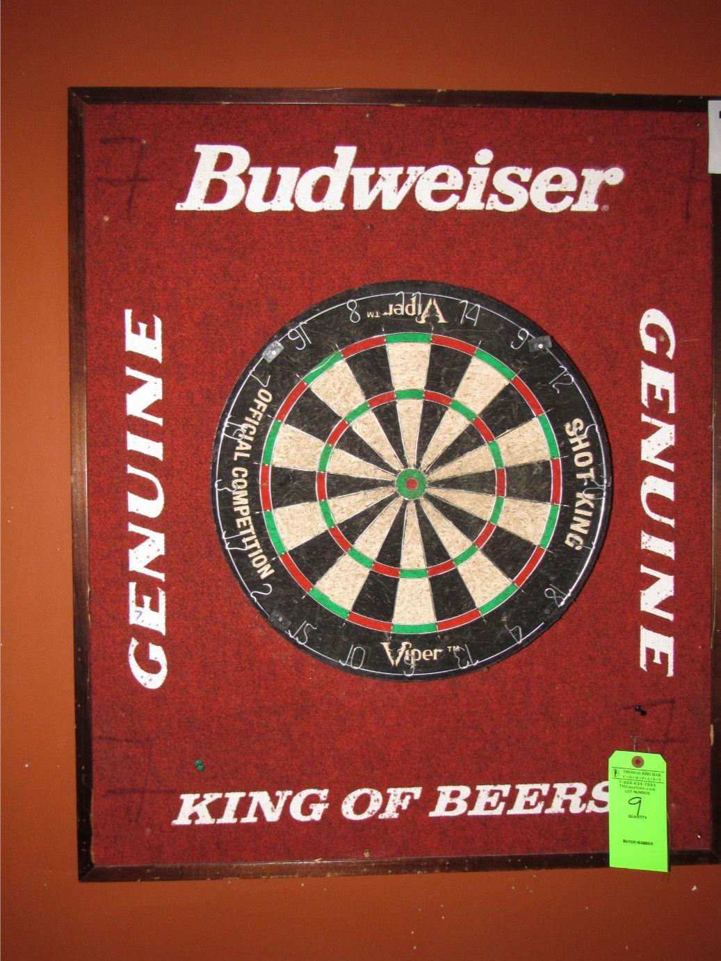 Viper Shot King Official Size Dart Board w/ Budweiser Advertising