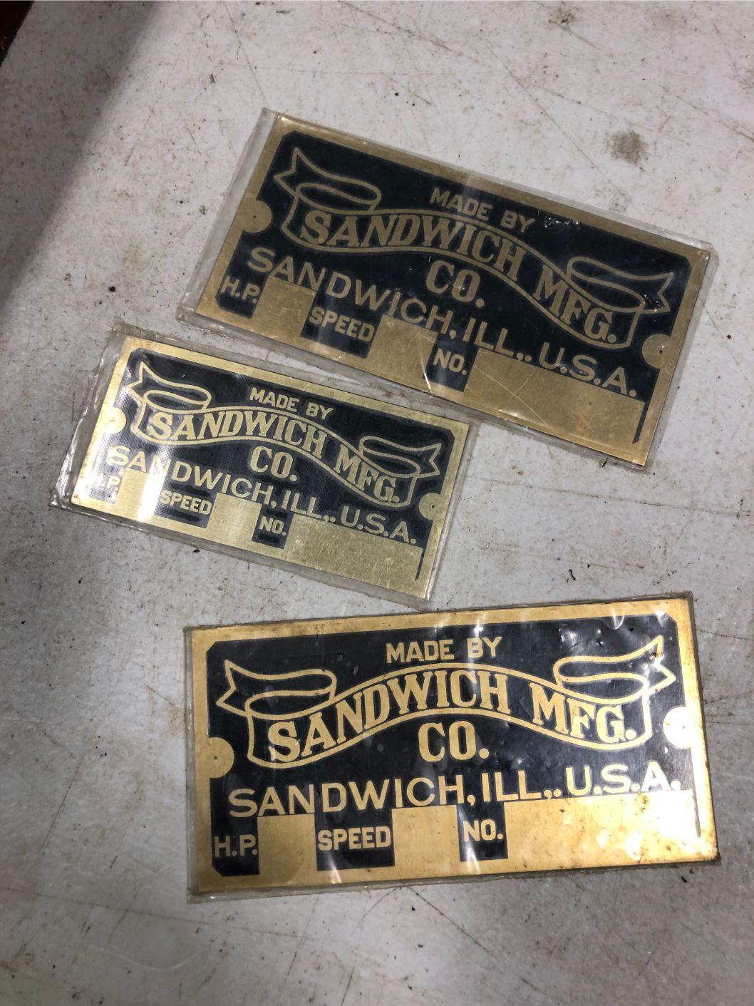 Sandwich MFG. Engine Plates