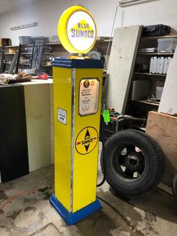 Illuminated Sunoco Blue Gas Pump