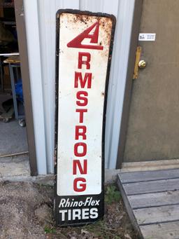 (2) Armstrong Tires Painted Steel Signs