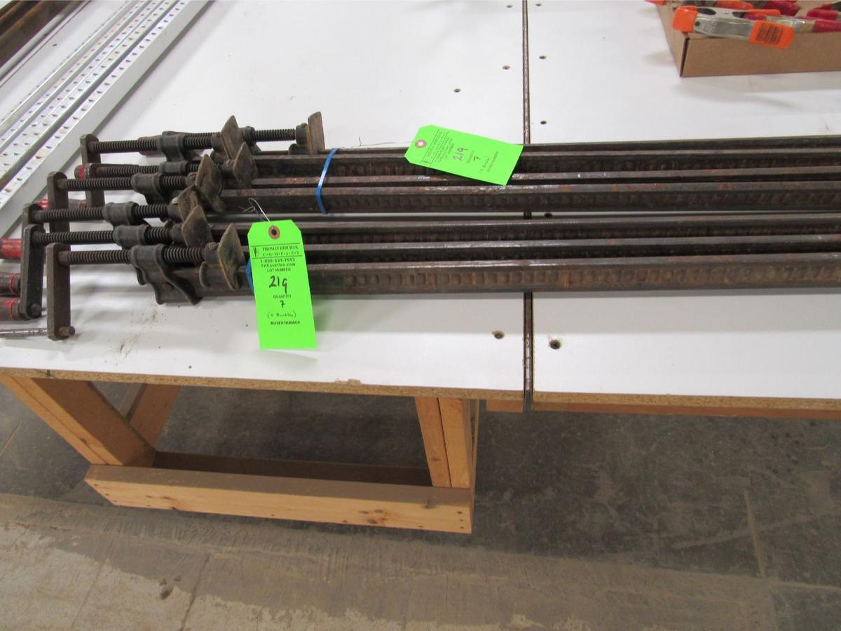 (7) Hargrave 4' Bar Clamps