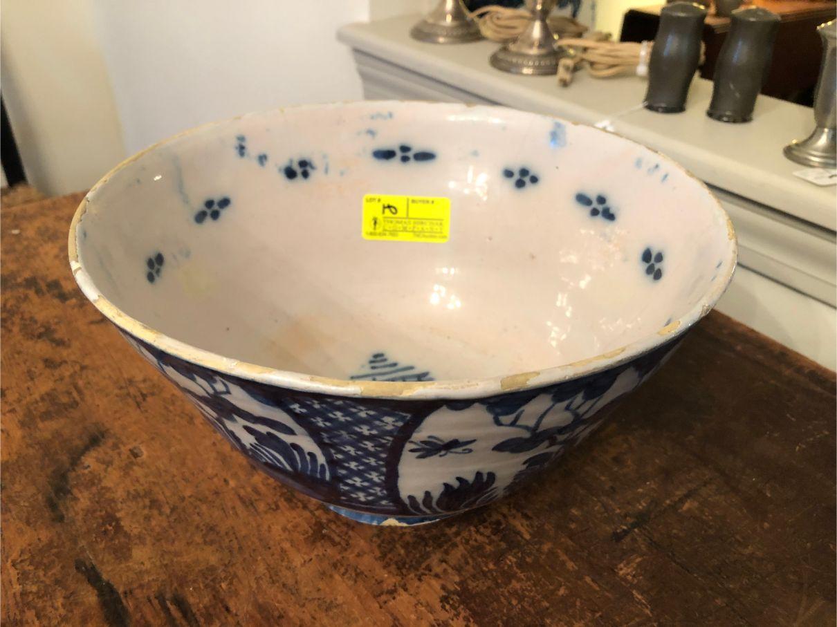 Antique Delft Punch Bowl