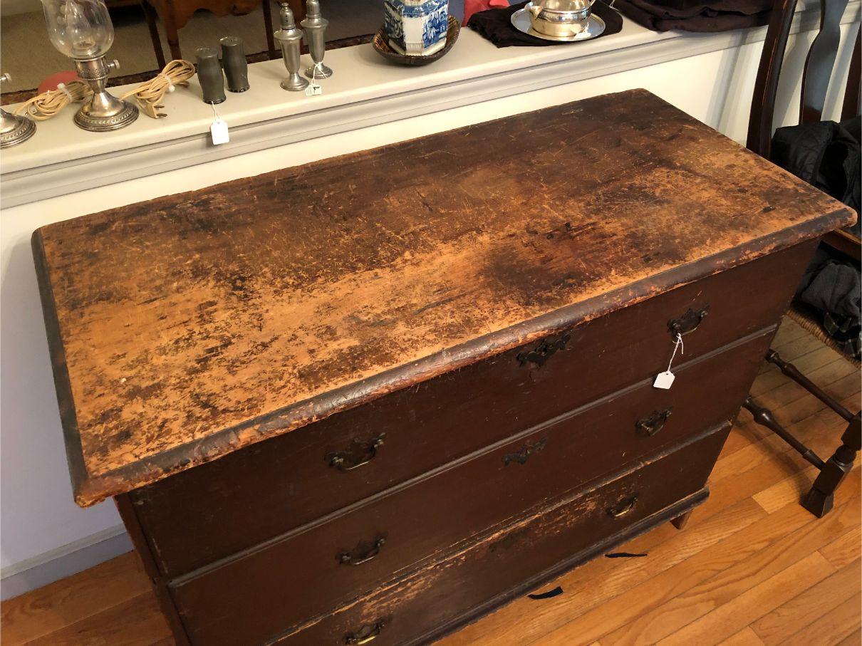 Antique Lift Top Blanket Box over Drawer