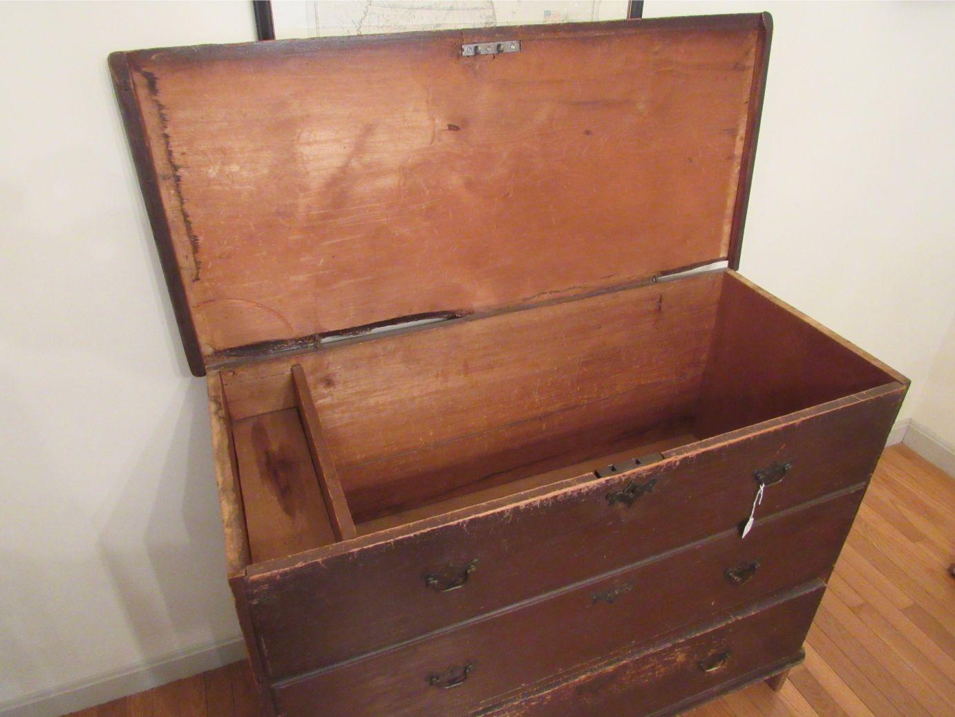 Antique Lift Top Blanket Box over Drawer