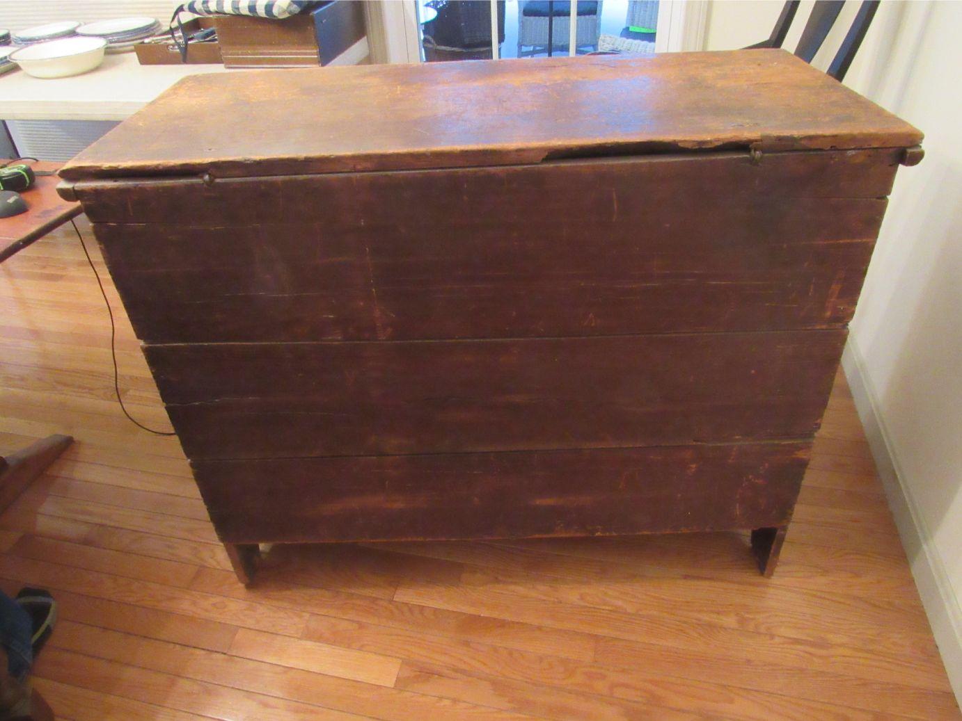 Antique Lift Top Blanket Box over Drawer