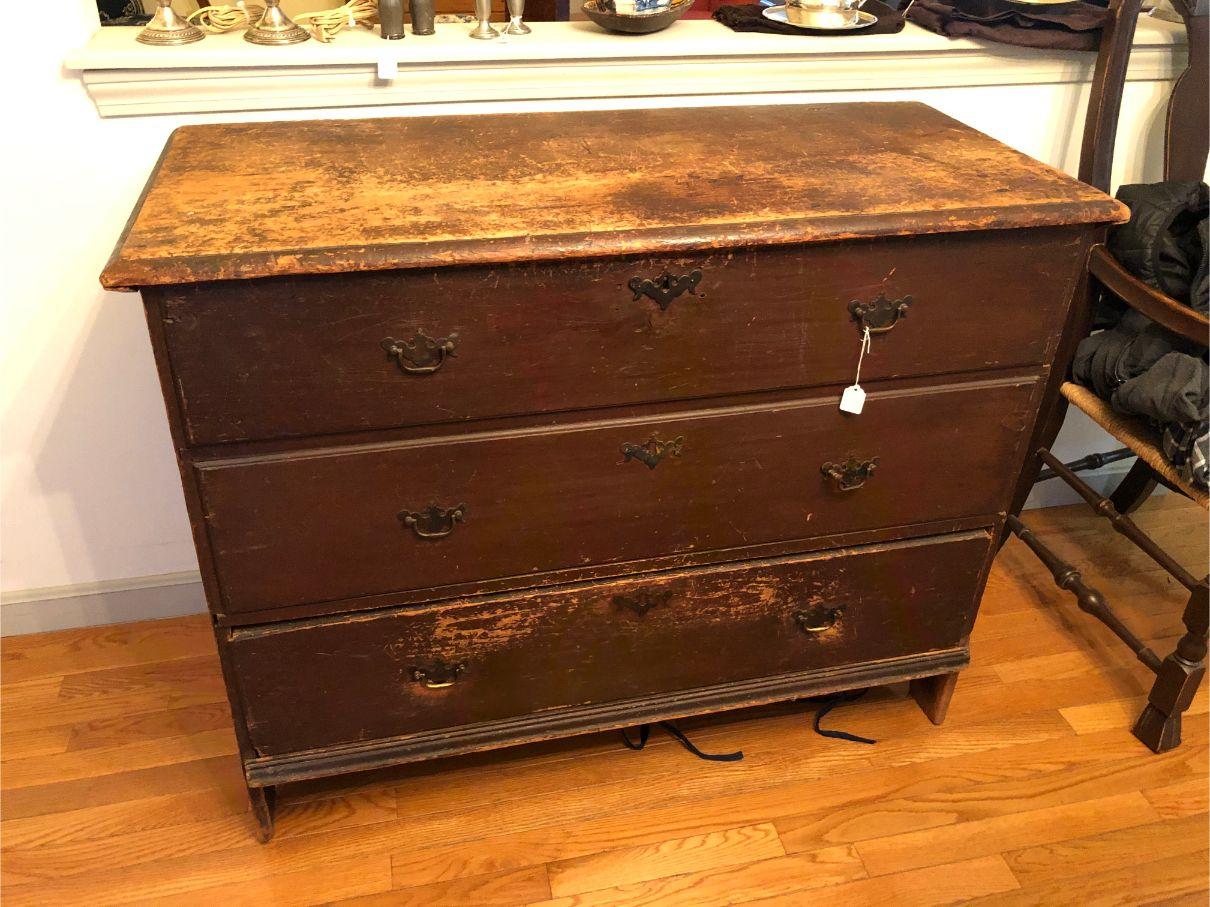 Antique Lift Top Blanket Box over Drawer