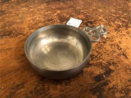 Antique Pewter Porringer