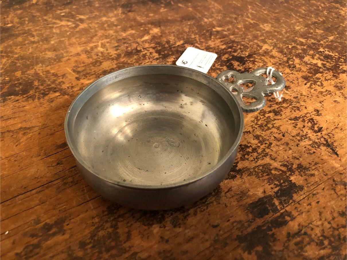 Antique Pewter Porringer