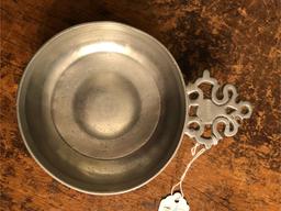 Antique TD & SB Pewter Porringer