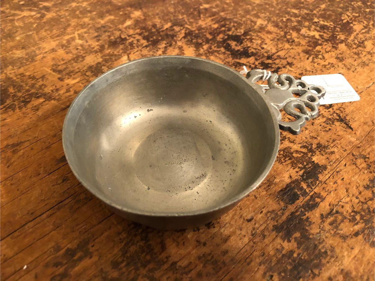 Antique Pewter Porringer