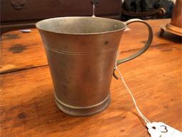 Handled Pewter Beaker, 3.5" in height, unsigned