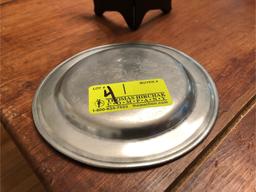 Vintage Pewter Plate, 5" in diameter, unsigned