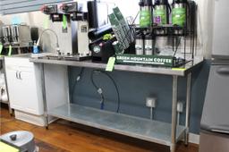 Stainless Steel Table with under shelf, 72" X 24"